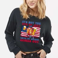 Its Not The 4th Of July Until My Weiner Comes Out Graphic Cropped Pullover Crew