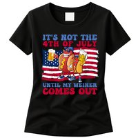 Its Not The 4th Of July Until My Weiner Comes Out Graphic Womens T-Shirt