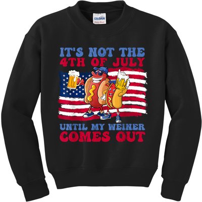 Its Not The 4th Of July Until My Weiner Comes Out Graphic Kids Sweatshirt
