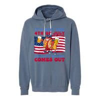 Its Not The 4th Of July Until My Weiner Comes Out Graphic Garment-Dyed Fleece Hoodie