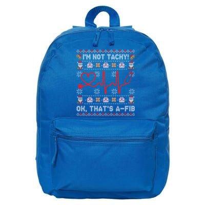 Im Not Tachy Ok Thats AFib Ugly Christmas Sweater Nursing Gift 16 in Basic Backpack