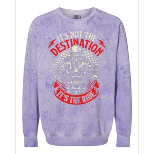 ItS Not The Destination ItS The Ride Skull Bike Rider Colorblast Crewneck Sweatshirt