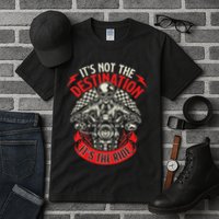 ItS Not The Destination ItS The Ride Skull Bike Rider Tall T-Shirt