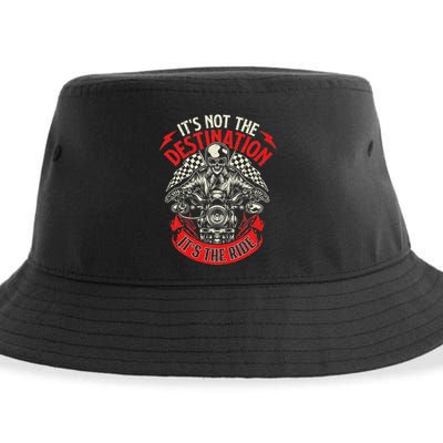 ItS Not The Destination ItS The Ride Skull Bike Rider Sustainable Bucket Hat