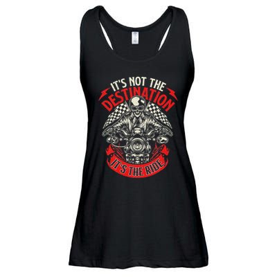 ItS Not The Destination ItS The Ride Skull Bike Rider Ladies Essential Flowy Tank