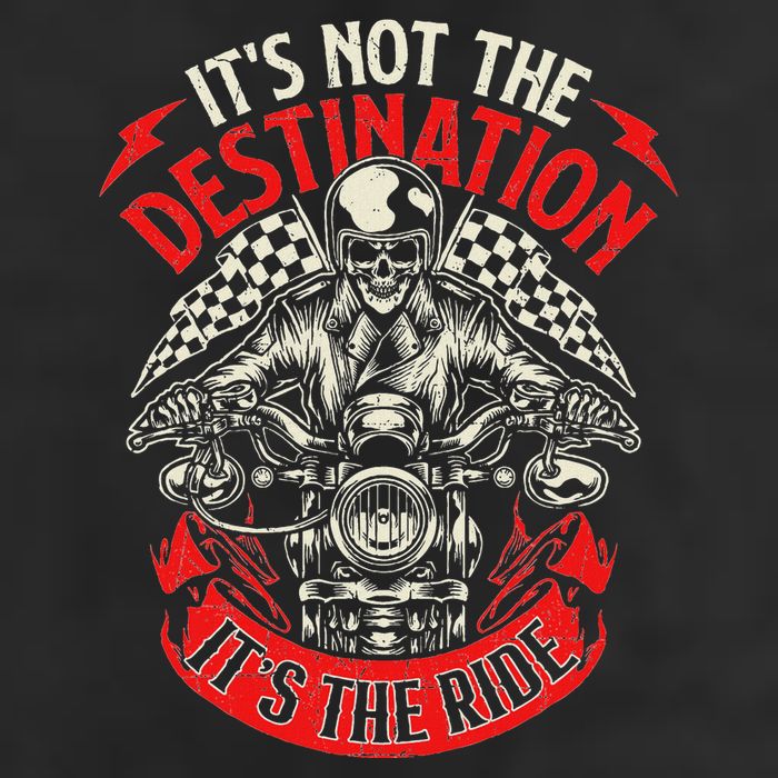 ItS Not The Destination ItS The Ride Skull Bike Rider Golf Towel
