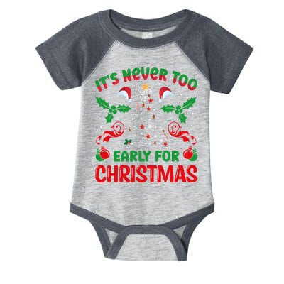 ItS Never Too Early For Christmas Infant Baby Jersey Bodysuit