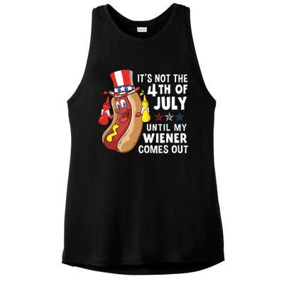 Its Not The 4th Of July Until My Wiener Comes Out Hot Dog Ladies PosiCharge Tri-Blend Wicking Tank