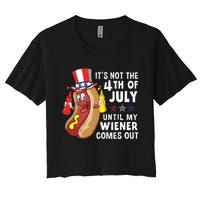 Its Not The 4th Of July Until My Wiener Comes Out Hot Dog Women's Crop Top Tee