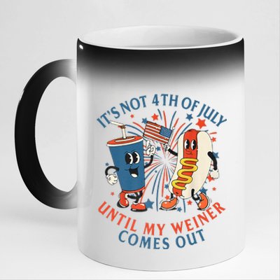 ItS Not The 4th Of July Until My Weiner Comes Out Hot Dog 11oz Black Color Changing Mug