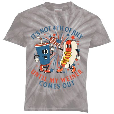 ItS Not The 4th Of July Until My Weiner Comes Out Hot Dog Kids Tie-Dye T-Shirt