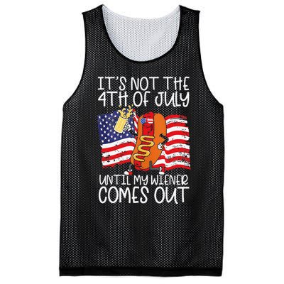 It's Not The 4th of July Until My Weiner Comes Out Graphic Mesh Reversible Basketball Jersey Tank