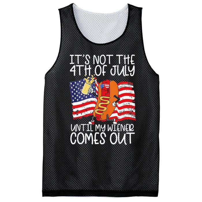 It's Not The 4th of July Until My Weiner Comes Out Graphic Mesh Reversible Basketball Jersey Tank