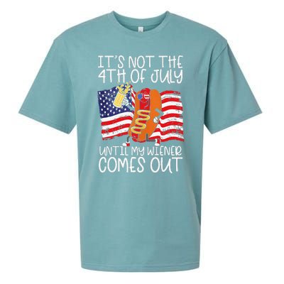 It's Not The 4th of July Until My Weiner Comes Out Graphic Sueded Cloud Jersey T-Shirt