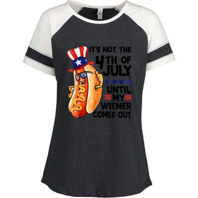 Its Not The 4th Of July Until My Weiner Comes Out Enza Ladies Jersey Colorblock Tee