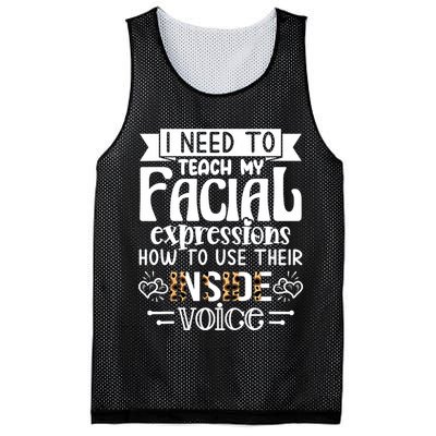 I Need To Teach My Facial Expressions Use Their Inside Voice Mesh Reversible Basketball Jersey Tank