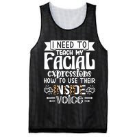 I Need To Teach My Facial Expressions Use Their Inside Voice Mesh Reversible Basketball Jersey Tank