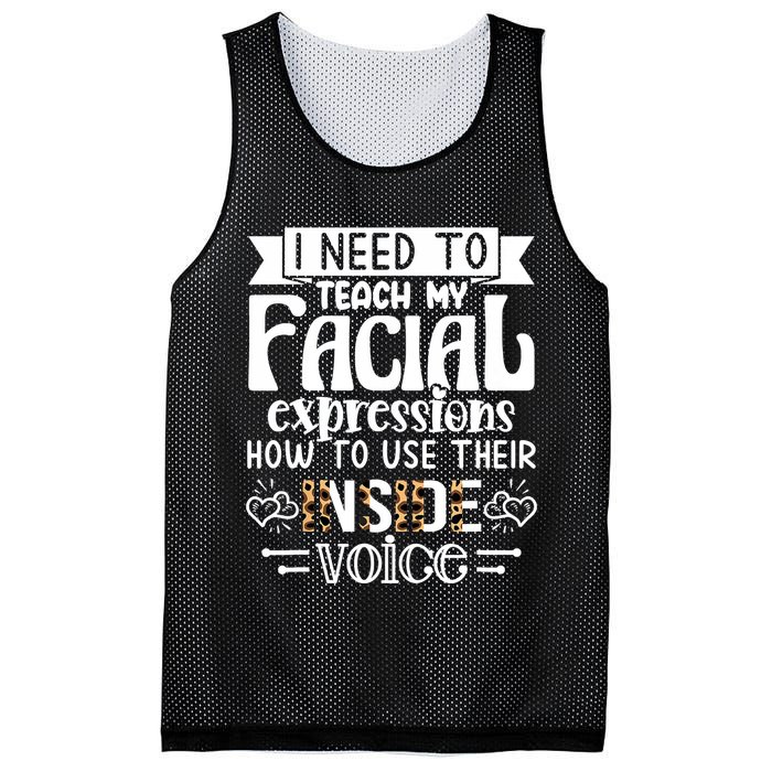 I Need To Teach My Facial Expressions Use Their Inside Voice Mesh Reversible Basketball Jersey Tank