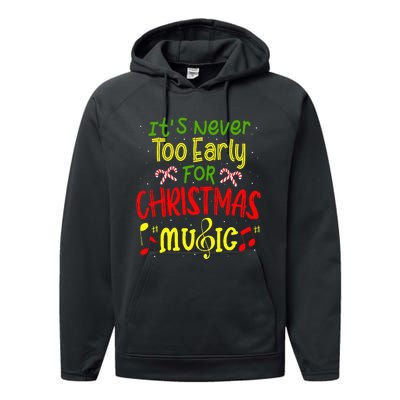 ItS Never Too Early For Christmas Music Lover Winter Season Performance Fleece Hoodie