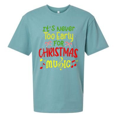 ItS Never Too Early For Christmas Music Lover Winter Season Sueded Cloud Jersey T-Shirt