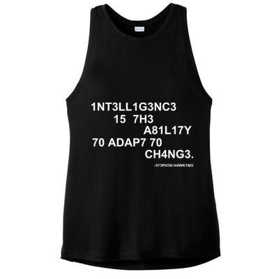 Intelligence is the Ability to Accept Change March For Science Code Ladies PosiCharge Tri-Blend Wicking Tank