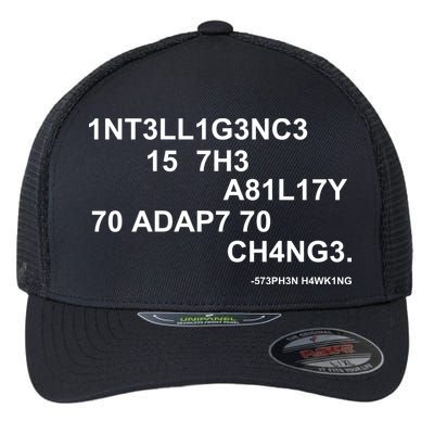 Intelligence is the Ability to Accept Change March For Science Code Flexfit Unipanel Trucker Cap