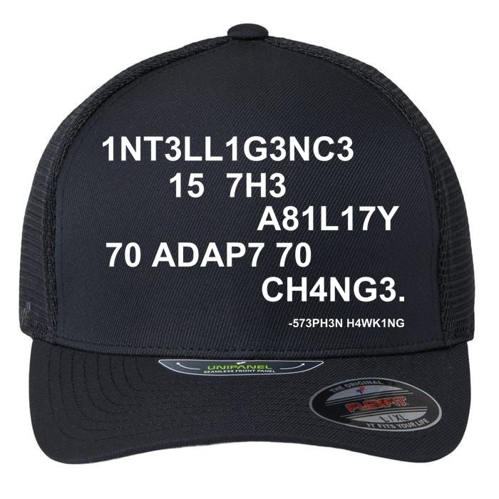 Intelligence is the Ability to Accept Change March For Science Code Flexfit Unipanel Trucker Cap