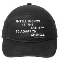 Intelligence is the Ability to Accept Change March For Science Code 7-Panel Snapback Hat