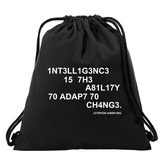 Intelligence is the Ability to Accept Change March For Science Code Drawstring Bag
