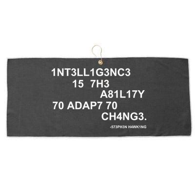 Intelligence is the Ability to Accept Change March For Science Code Large Microfiber Waffle Golf Towel