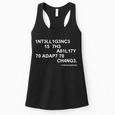 Intelligence is the Ability to Accept Change March For Science Code Womens Tank Top