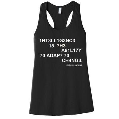 Intelligence is the Ability to Accept Change March For Science Code Women's Racerback Tank