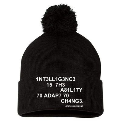 Intelligence is the Ability to Accept Change March For Science Code Pom Pom 12in Knit Beanie