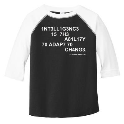 Intelligence is the Ability to Accept Change March For Science Code Toddler Fine Jersey T-Shirt