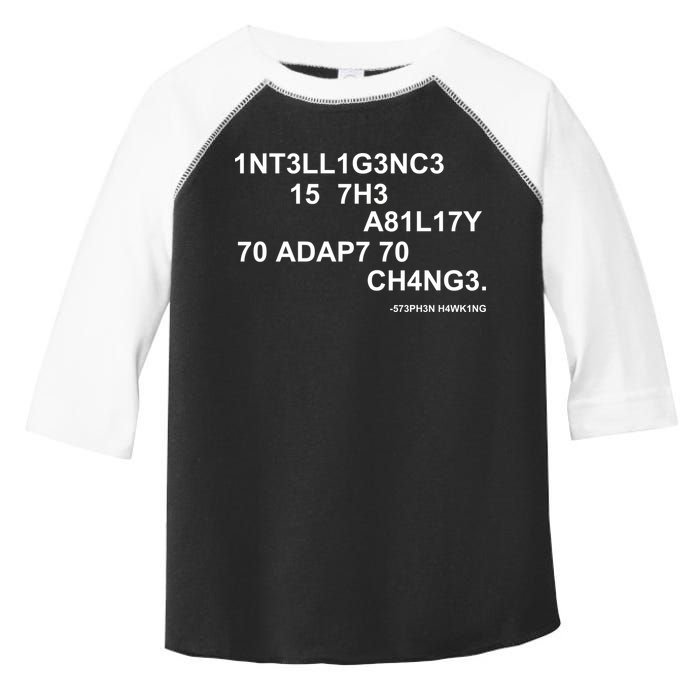Intelligence is the Ability to Accept Change March For Science Code Toddler Fine Jersey T-Shirt