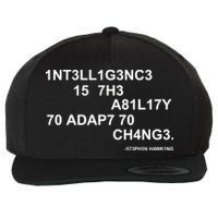 Intelligence is the Ability to Accept Change March For Science Code Wool Snapback Cap