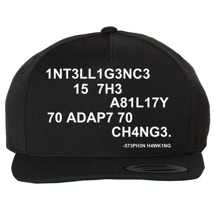 Intelligence is the Ability to Accept Change March For Science Code Wool Snapback Cap
