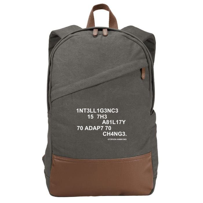 Intelligence is the Ability to Accept Change March For Science Code Cotton Canvas Backpack