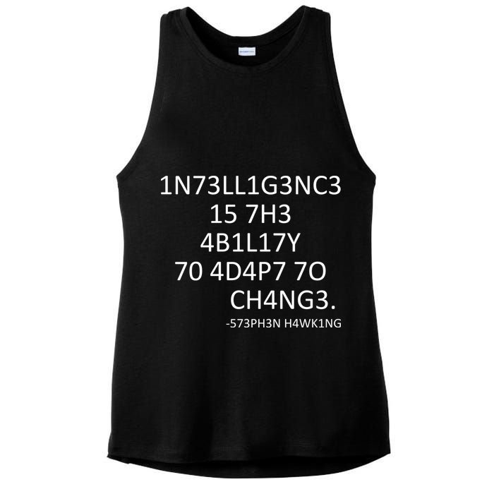 Intelligence Is The Ability To Adapt To Change Smart Ladies PosiCharge Tri-Blend Wicking Tank