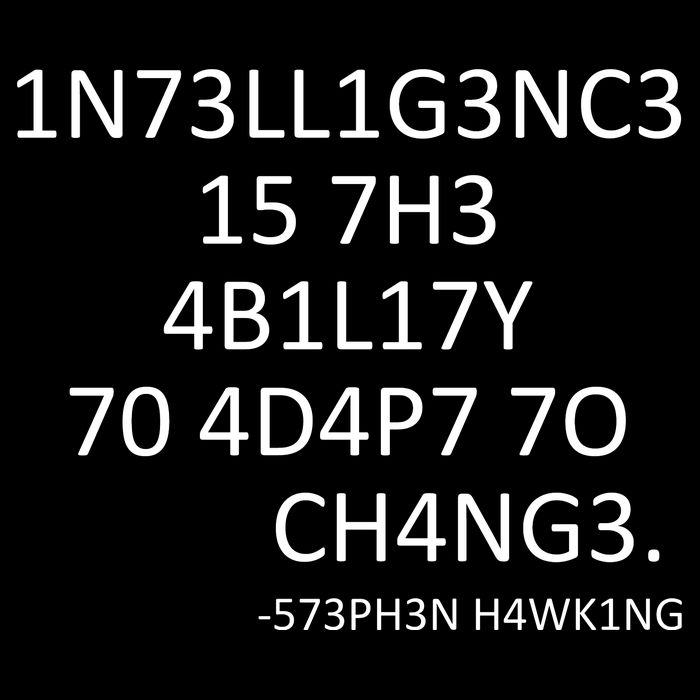 Intelligence Is The Ability To Adapt To Change Smart Drawstring Bag