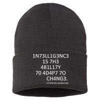 Intelligence Is The Ability To Adapt To Change Smart Sustainable Knit Beanie