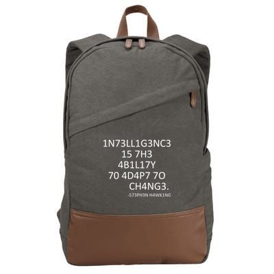 Intelligence Is The Ability To Adapt To Change Smart Cotton Canvas Backpack
