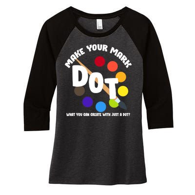 International Dot Day September 15 Women's Tri-Blend 3/4-Sleeve Raglan Shirt