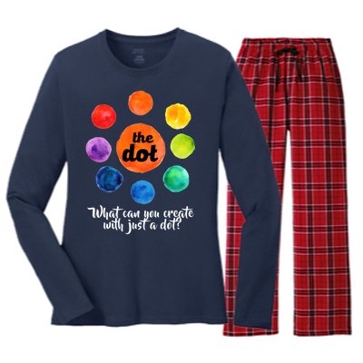 International Dot Day What Can You Create Women's Long Sleeve Flannel Pajama Set 