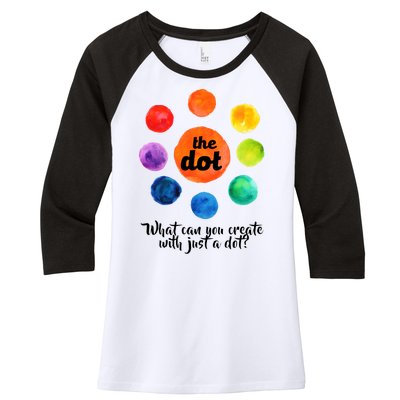 International Dot Day What Can You Create Women's Tri-Blend 3/4-Sleeve Raglan Shirt