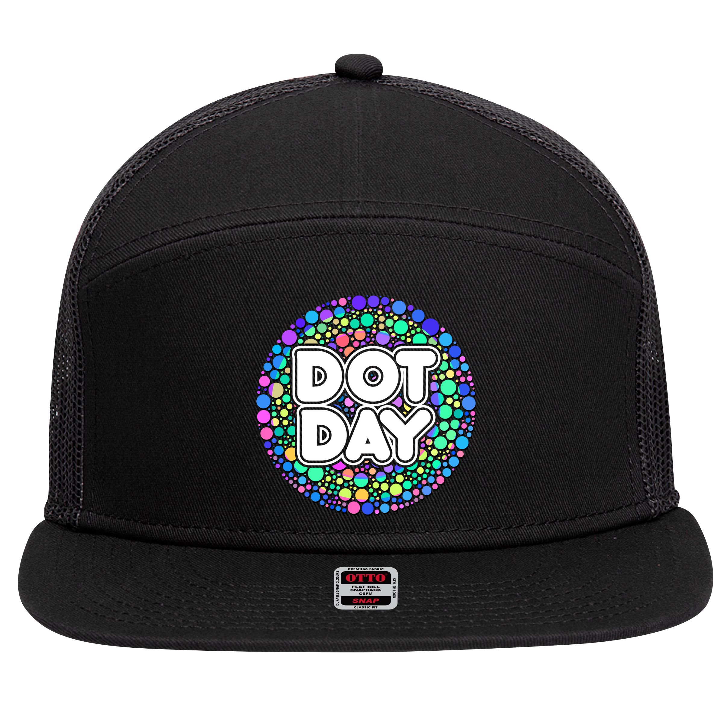 International Polka Dot Day 7 Panel Mesh Trucker Snapback Hat