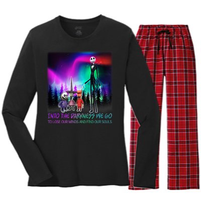 Into The Darkness We Go Women's Long Sleeve Flannel Pajama Set 