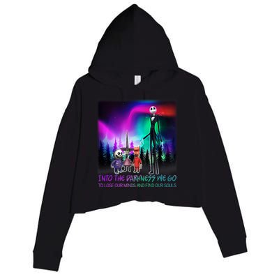 Into The Darkness We Go Crop Fleece Hoodie