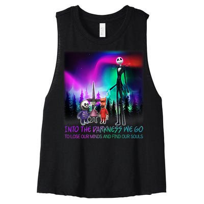 Into The Darkness We Go Women's Racerback Cropped Tank