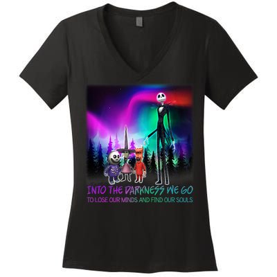 Into The Darkness We Go Women's V-Neck T-Shirt